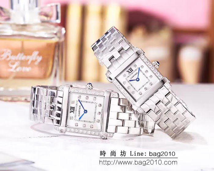 CARTIER卡地亞 tank坦克Mino系列限量版 情侶手錶 WSS0577